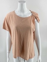 Deletta Anthropologie Top Size Large Peach Pink Asymmetrical Shirt Womens - £15.64 GBP
