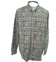 TOMMY HILFIGER Men shirt 2p2 26&quot; XL cotton vintage 1990s world flags long sleeve - £46.85 GBP