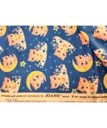 Jo-Ann Exclusive Blue Kitten &amp; Moon Star Print Flannel Fabric 44x52 inches - $16.83