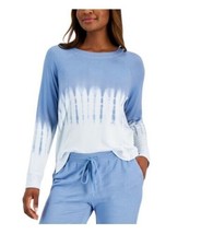 Alfani Womens Printed Crewneck Long-Sleeve Top Size Medium Color Blue - £31.06 GBP