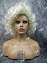 Glitz Glamour Costume Wig w/ Gems Platinum Blonde Movie Star Marilyn Norma Jean - £12.49 GBP