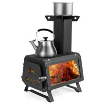 Patented Portable Wood Camping Burning Stove Heater with 2 Cooking Posit... - $2,662.92 MXN