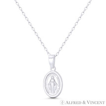 Holy Mother Mary Miraculous Medal Marian Cross .925 Sterling Silver 19mm... - £11.34 GBP+