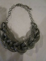 Interlocking Metal Mesh Silver Chain Necklace Pre-Owned - £7.95 GBP