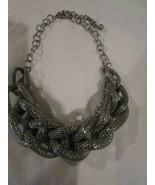 Interlocking Metal Mesh Silver Chain Necklace Pre-Owned - £7.91 GBP