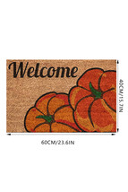Orange Welcome Thanksgiving Pumpkin Graphic Ground Mat - $7.29