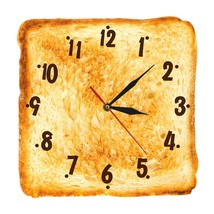 Gourmet Home Decor Realistic Toasted Bread Wall Clock Bakery Sign Bread Dining R - £30.18 GBP
