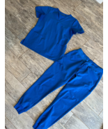 Mandala Scrub Set 2 pc uniform XS Top Blue Jogger Bottoms SMALL ReAD Scr... - €42,30 EUR