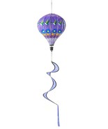 Hot Air Balloon Wind Spinner Purple with Hummingbirds and Spiral Tail Wh... - £31.54 GBP