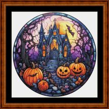 Stained Glass Halloween - Pdf X Stitch Chart In 14/18 Ct.Original Artist Unknown - £9.39 GBP