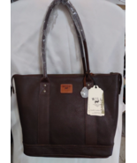 Extra Large Leather Tote Bag Handcrafted Brown Laptop Work Zip Top Trave... - £397.11 GBP