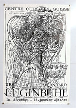 Bernhard Luginbuhl - Original Exhibition Poster - Swiss Cultural Centre - Pos... - $131.95