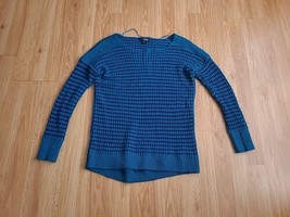 Ana A New Approach Knit Sweater M 2 Shades of Blue Stripes Long Sleeve Pre-Owned - £7.97 GBP