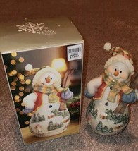 Cute Holiday Kirkland 8 Inch Tall Resin Happy Snowman Sking With Box Chr... - $12.99