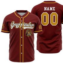 Harry Potter Gifts Custom Baseball Jersey Gryffindor Wizard House Gift f... - $19.99+