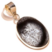 Dendritic Agate Oval Natural Gemstone 925 Silver Overlay Handmade Pendant - £9.58 GBP
