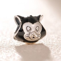 2018 Autumn 925 Sterling Silver Disney Figaro Portrait Charm With Black Enamel - £12.62 GBP