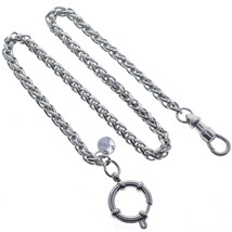 Stainless Steel Pocket Watch Chain Albert Chain Spiga Chain Swivel Clasp FCS73 - £16.78 GBP