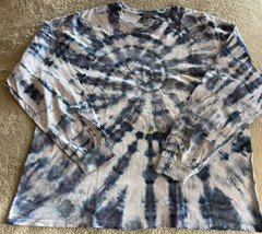 Gildan Men’s Blue Purple White Spiral Tie Dye Long Sleeve Shirt 2XL XXL - $24.50