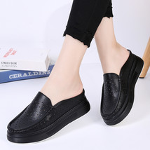 Summer Woman Shoes Platform Slippers Wedge Leather Women High Heel Slipp... - £41.27 GBP
