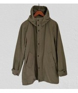 VINCE Army Parka Canvas Military Jacket Olive Green Hood Full Zip -Large - $197.99