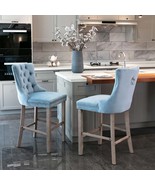 Velvet Barstools Set of 2 (Light Blue) - SW2002LB - $186.99