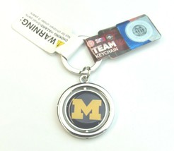 NCAA Michigan Wolverines Spinning Logo Key Ring Keychain Forever Collect... - $12.99