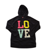 Old Navy Black Youth hoodie XL (14) Regular Standard LOVE pullover casual - $215.14 MXN