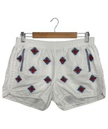 J Crew Shorts Womens Small White Linen Geometric Embroidered Pull On Lin... - $27.06 CAD