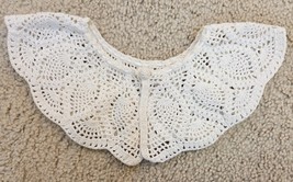 Vintage Handmade Crocheted White Collar Circa 1930s Button Hoop Closure - $243.66 MXN