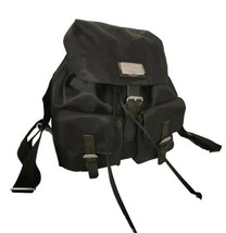 Dana Buchman Nylon Backpack Purse Black Lightweight Multi Pocket Drawstring New - £18.76 GBP