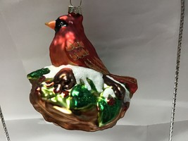 December Diamond glass ornament cardinal winter 3 3/4” x 4” 79-7900071 - $223.01 MXN