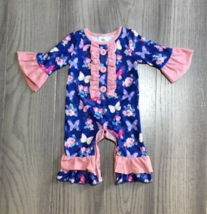 NEW Boutique Baby Girls Butterfly Ruffle Romper Jumpsuit - £8.84 GBP