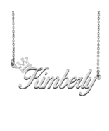 Kimberly Name Necklace Tag with Crown for Best Friends Birthday Party Gift - $15.99