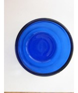 2&quot; blue glass cobalt originally to sterling silver salt holder 1/8&quot; thic... - $2,790.54 MXN