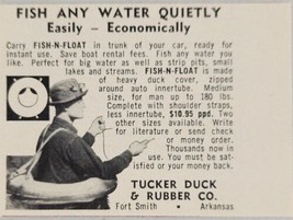 1954 Print Ad Fish-N-Float Tube for Fishing Tucker Duck &amp; Rubber Fort Smith,AR - £6.67 GBP