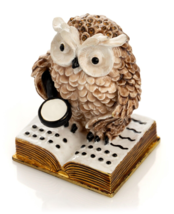 Keren Kopal Owl Reading a Book Trinket Box Decorated with Austrian Crystals - $76.50