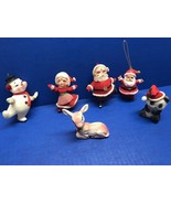 Flocked and Plastic Christmas ornament lot - £19.66 GBP