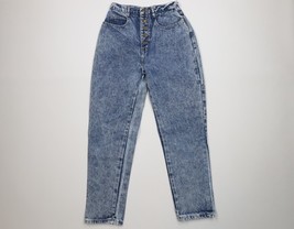 Vintage 80s 90s Streetwear Womens 9 Distressed Acid Wash Tapered Leg Jea... - $34.60