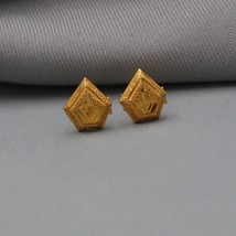 18k Yellow Gold earrings gold Earrings, small studs, Handmade Yellow gol... - £198.91 GBP