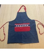 Marshall Fields Red White Blue Apron 2 Pockets Adjustable Vintage Tie Back - £22.37 GBP