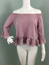 NWT Women&#39;s Walter Baker Mauve Peasant “Torrence” Off Shoulder Top Sz S Small - £23.73 GBP