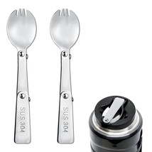 2Pcs Spork For Thermos Stainless Steel King Vacuum Insulated Food Jar 16Oz, Fold - $9.99