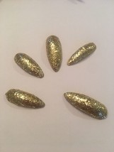 Golden Shimmer Glitter Long Stiletto False Nails choose your shape - £6.32 GBP
