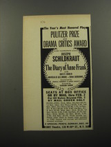 1956 The Diary of Anne Frank Play Advertisement - £14.87 GBP
