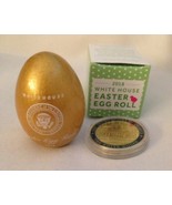 TRUMP GOLD 2018 EASTER EGG SIGNED + WHITE HOUSE CHALLENGE COIN EAGLE SEA... - $39.50