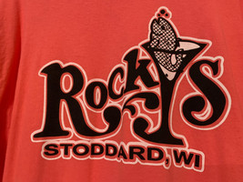 Nwot - Rockys Stoddard Wi Logo Adult Size Xl Pink Double Sided Short Sleeve Tee - £10.32 GBP