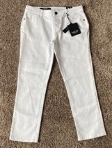 J200 Simply Vera Wang Size 6P Mid Rise Stretch Denim Capris - White - New - £15.16 GBP