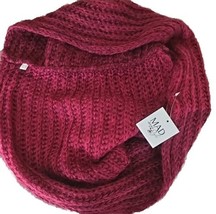 MAD ABOUT STYLE ~ Loose Knit ~ WINE RED Infinity Scarf ~ 15&quot; Wide x 52&quot; ... - $450.11 MXN