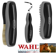 Wahl Horse Equine Grooming 3pc Set Combo Show Body Brush,Hoof Pick&amp;Rubber Curry - £34.47 GBP